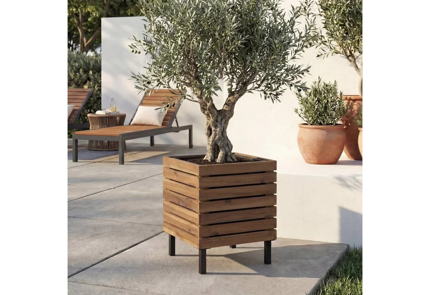 MCW Blumenkasten P84 Akazie & Stahl Outdoor - Bild 5