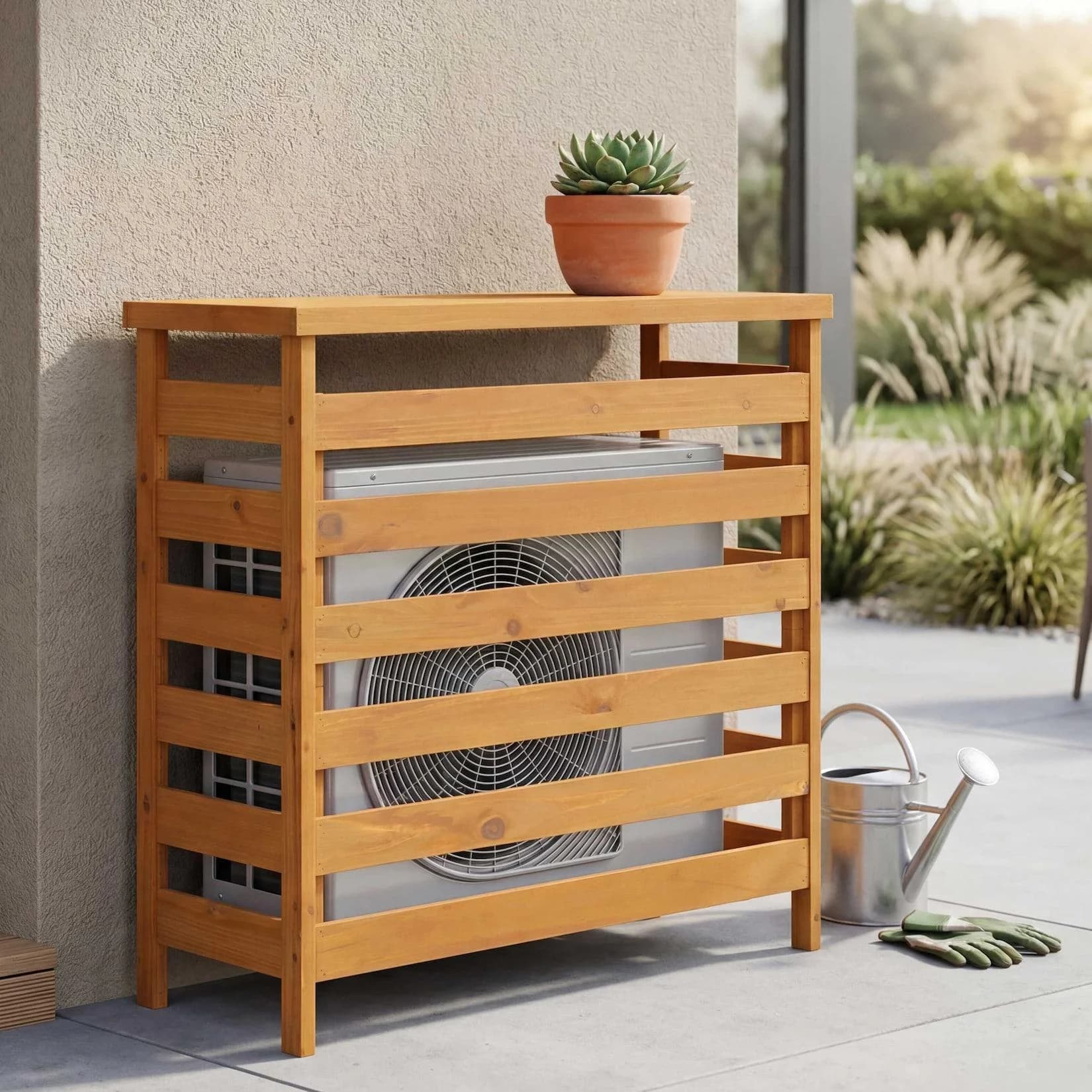 MCW Verkleidung für Klimaanlage Holz Natur 78x84x32cm