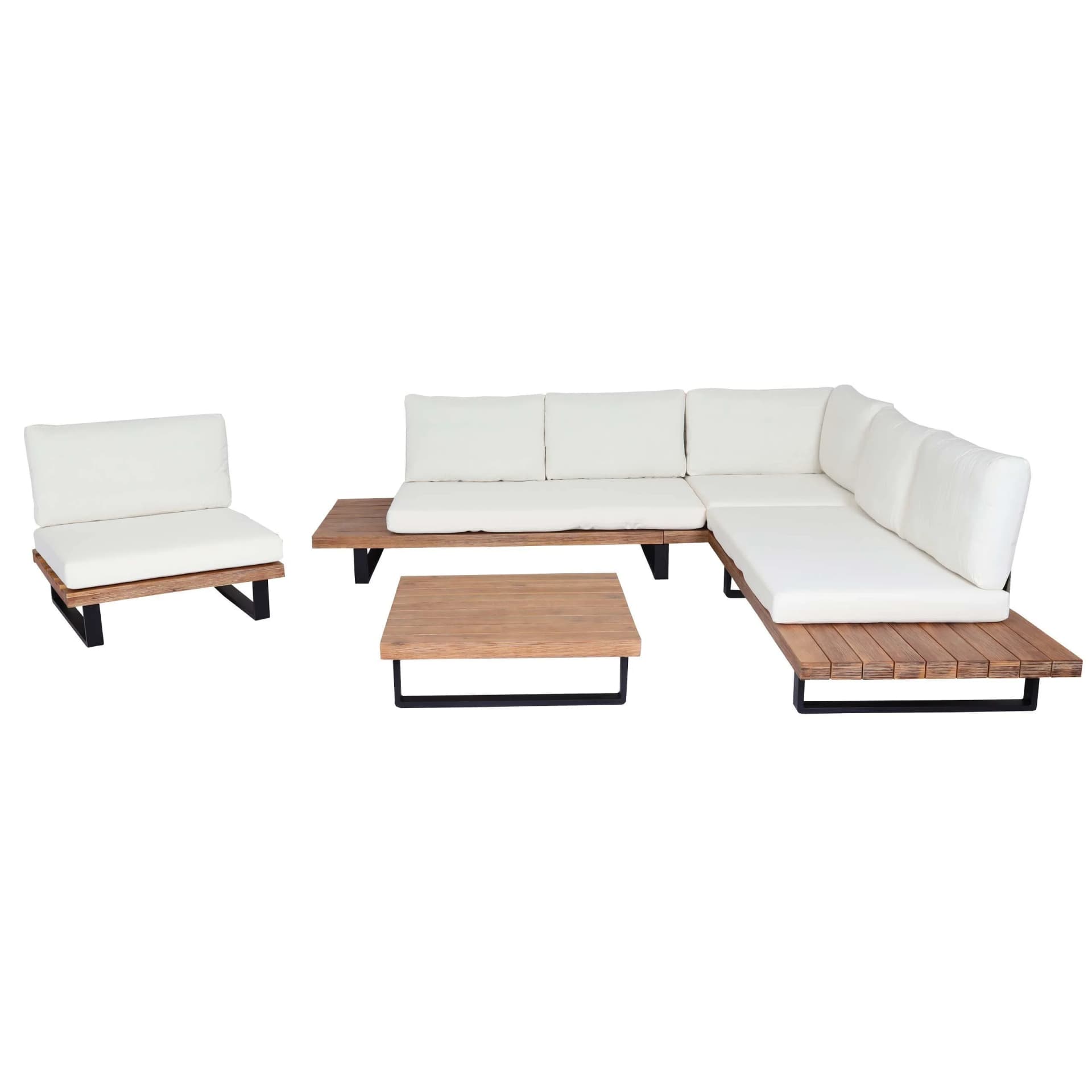 Garten-Garnitur MCW-H54 Sessel Lounge-Set Spun Poly Akazie - Bild 2