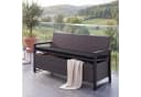 MCW Sitzbank mit Staufach Grau/Schwarz Poly-Rattan Bild 3