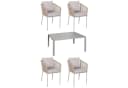 Gartengarnitur MCW-N41 Tisch+4xStuhl wetterfest Aluminium Seilgeflecht grau Bild 2