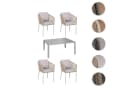 Gartengarnitur MCW-N41 Tisch+4xStuhl wetterfest Aluminium Seilgeflecht grau Bild 4