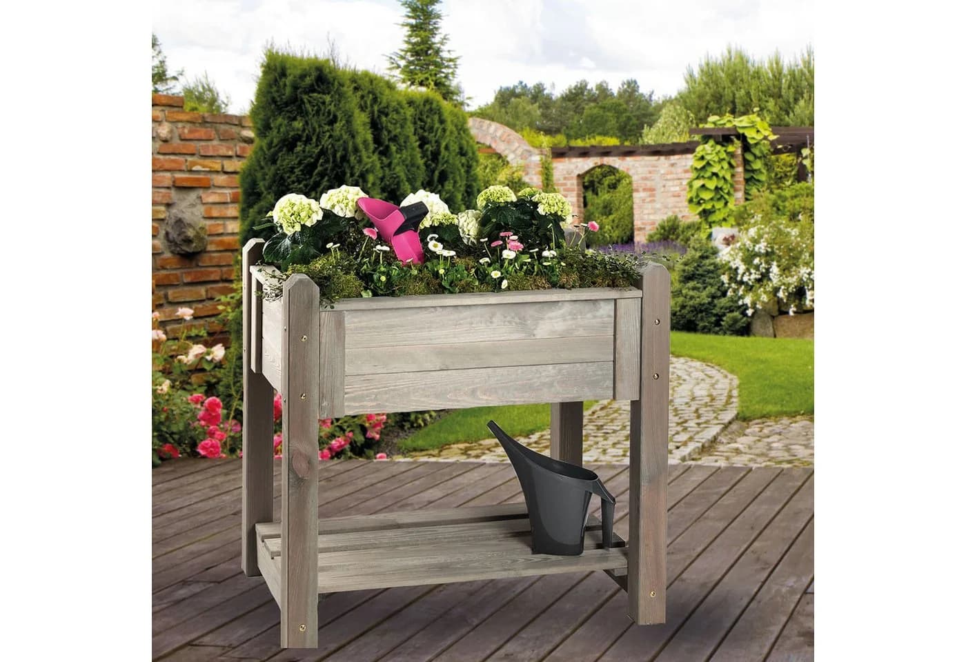 Wilk Kräuter-Hochbeet Basic Vintage Kiefernholz Grau