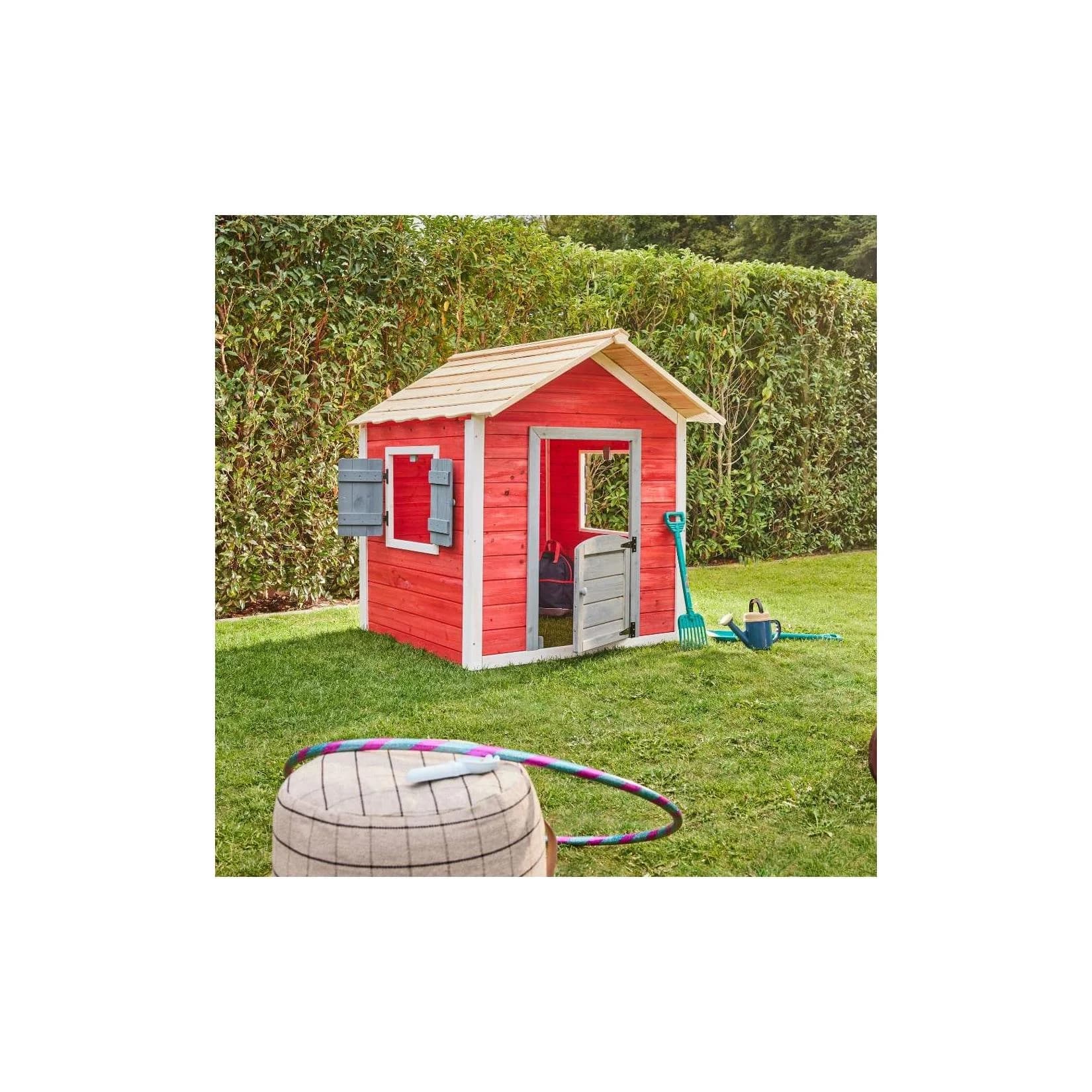 HOME DELUXE Spielhaus Das kleine Schloss Rot Holz