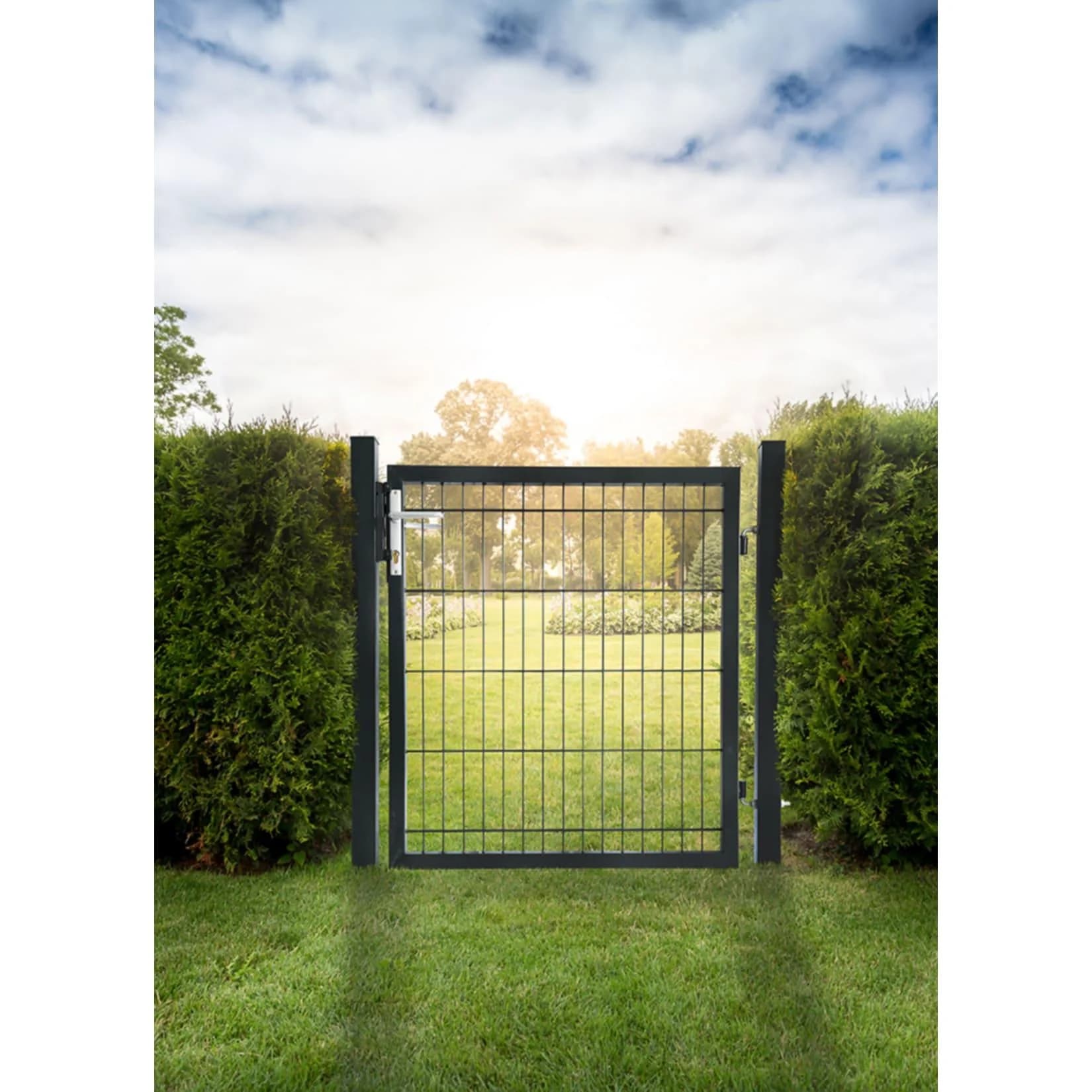 HOME DELUXE Gartentor Doppelstabmatten Anthrazit
