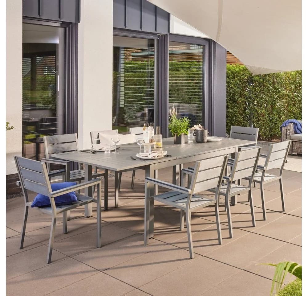 HOME DELUXE Gartentisch CASA Schnell Ausziehbar Aluminium Grau - Bild 2