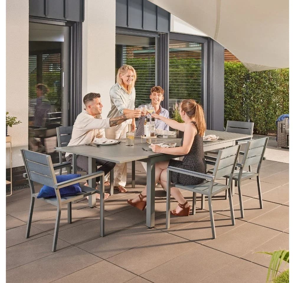 HOME DELUXE Gartentisch CASA Schnell Ausziehbar Aluminium Grau - Bild 5