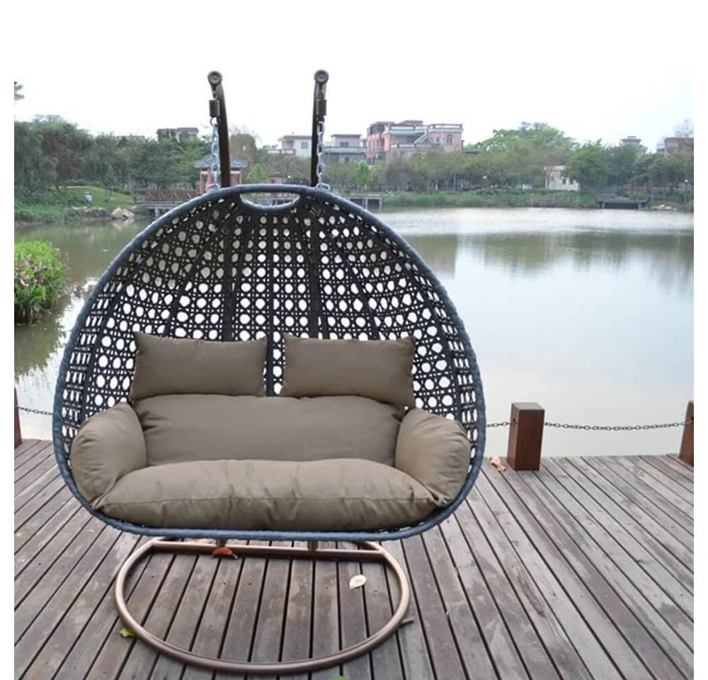 Home Deluxe Auflagekissen Polyrattan Hängesessel TWIN Beige UV-Beständig - Bild 2
