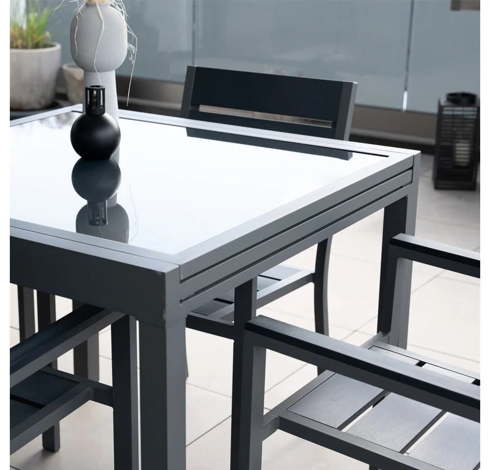 HOME DELUXE Sitzgruppe VERANO MADERA - Ausziehbarer Gartentisch mit Stühlen - Bild 5