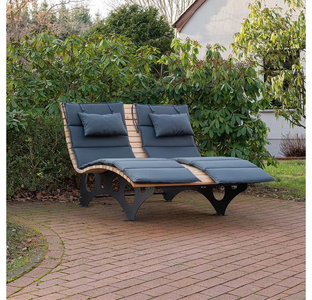 HOME DELUXE Auflagekissen TAIGA Grau - Wasserabweisend mit Kopfkissen - Bild 2