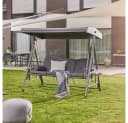 HOME DELUXE Hollywoodschaukel DESCANSO Grau 3-Sitzer mit Abdeckung Bild 2