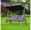 HOME DELUXE Hollywoodschaukel DESCANSO Grau 3-Sitzer mit Abdeckung Bild 4