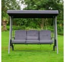 HOME DELUXE Hollywoodschaukel DESCANSO Grau 3-Sitzer mit Abdeckung Bild 5