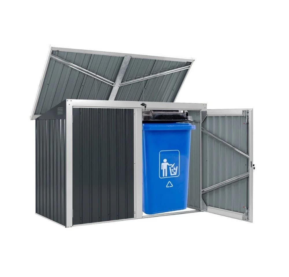 Home Deluxe Mülltonnenbox BASURA Metall für 2x 240L - Bild 4