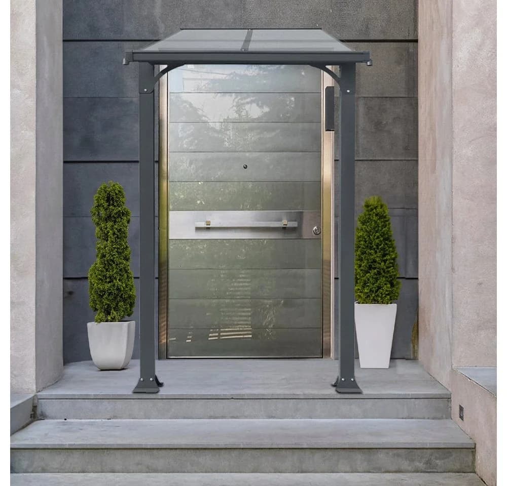 HOME DELUXE Vordach CUBIS Aluminium Anthrazit
