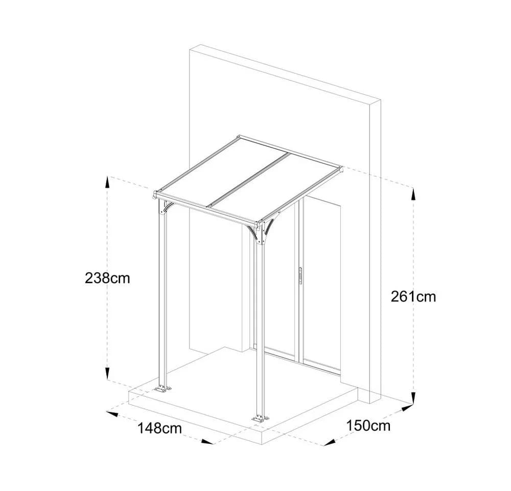 HOME DELUXE Vordach CUBIS Aluminium Anthrazit - Bild 4