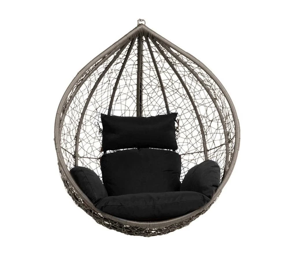 HOME DELUXE Hängesessel CIELO Polyrattan Grau/Schwarz Nur Korb - Bild 2