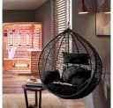 HOME DELUXE Hängesessel CIELO Polyrattan Grau/Schwarz Nur Korb Bild 3