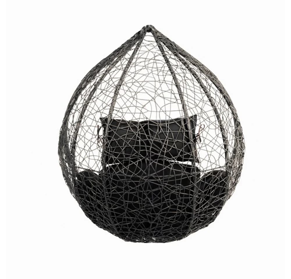 HOME DELUXE Hängesessel CIELO Polyrattan Grau/Schwarz Nur Korb - Bild 5