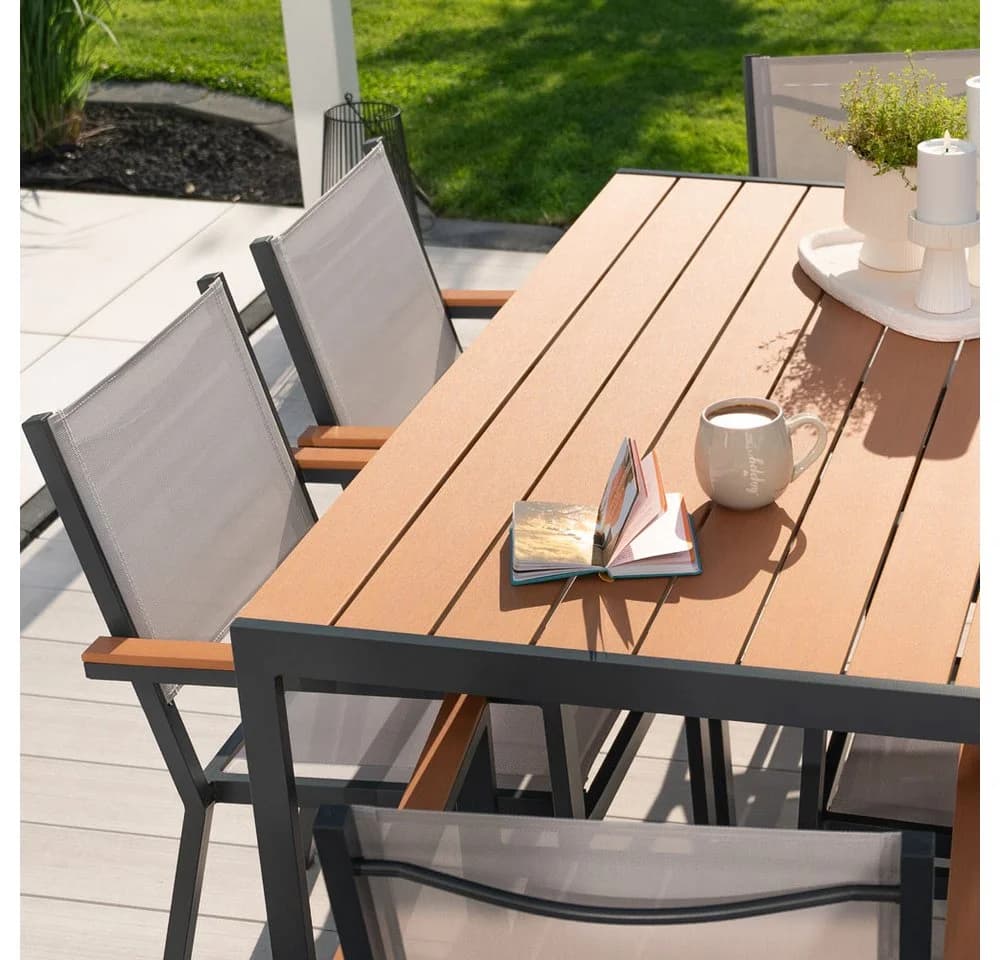 HOME DELUXE Gartentisch CANTOS SEDIA 7-tlg. Anthrazitgrau Aluminium - Bild 4
