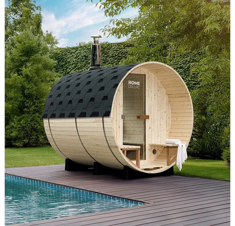 HOME DELUXE Fasssauna mit Holzofen für 4-6 Personen