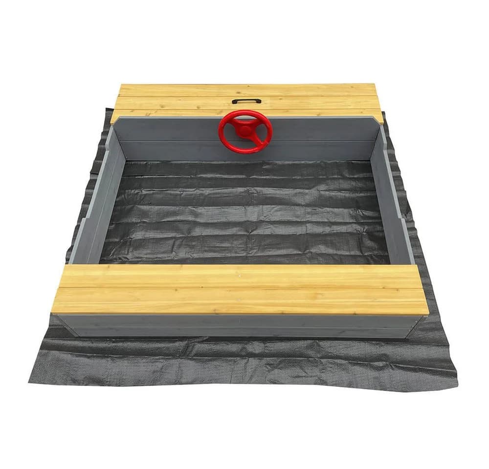 HOME DELUXE Sandkasten KIDDY Hellgrau Auto-Design mit Sitzmöglichkeit - Bild 5