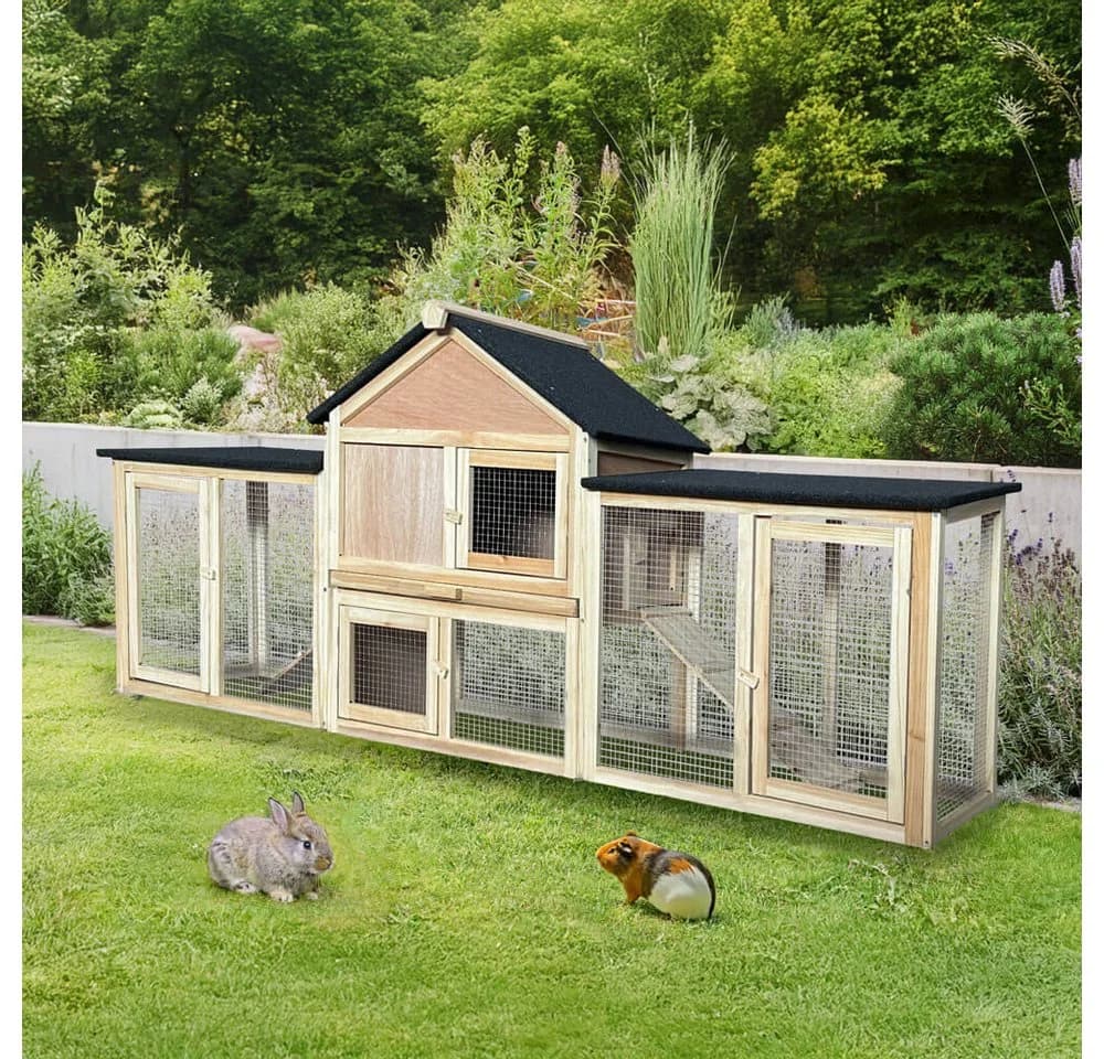 HOME DELUXE Kleintierstall CUNA Kaninchenstall Tannenholz