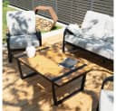 HOME DELUXE Gartenlounge-Set MARABA 4-tlg. Schwarz/Grau Aluminium Bild 3
