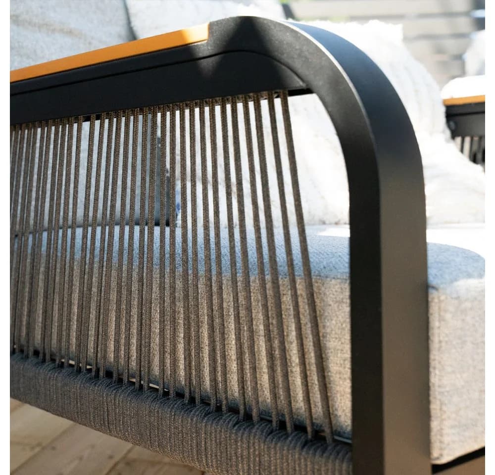 HOME DELUXE Gartenlounge-Set MARABA 4-tlg. Schwarz/Grau Aluminium - Bild 5