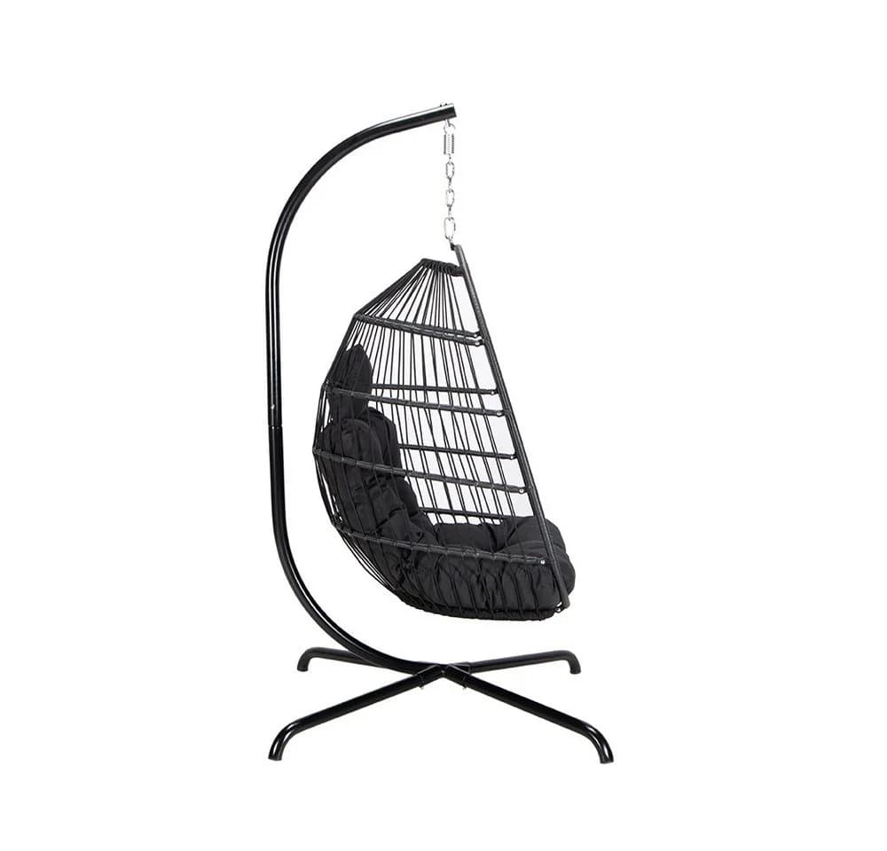 HOME DELUXE Hängesessel LOMA Faltbar Schwarz Aluminium - Bild 4