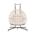 HOME DELUXE Hängesessel LOMA 2 Sitzer Beige Schwarz Faltbar Bild 5