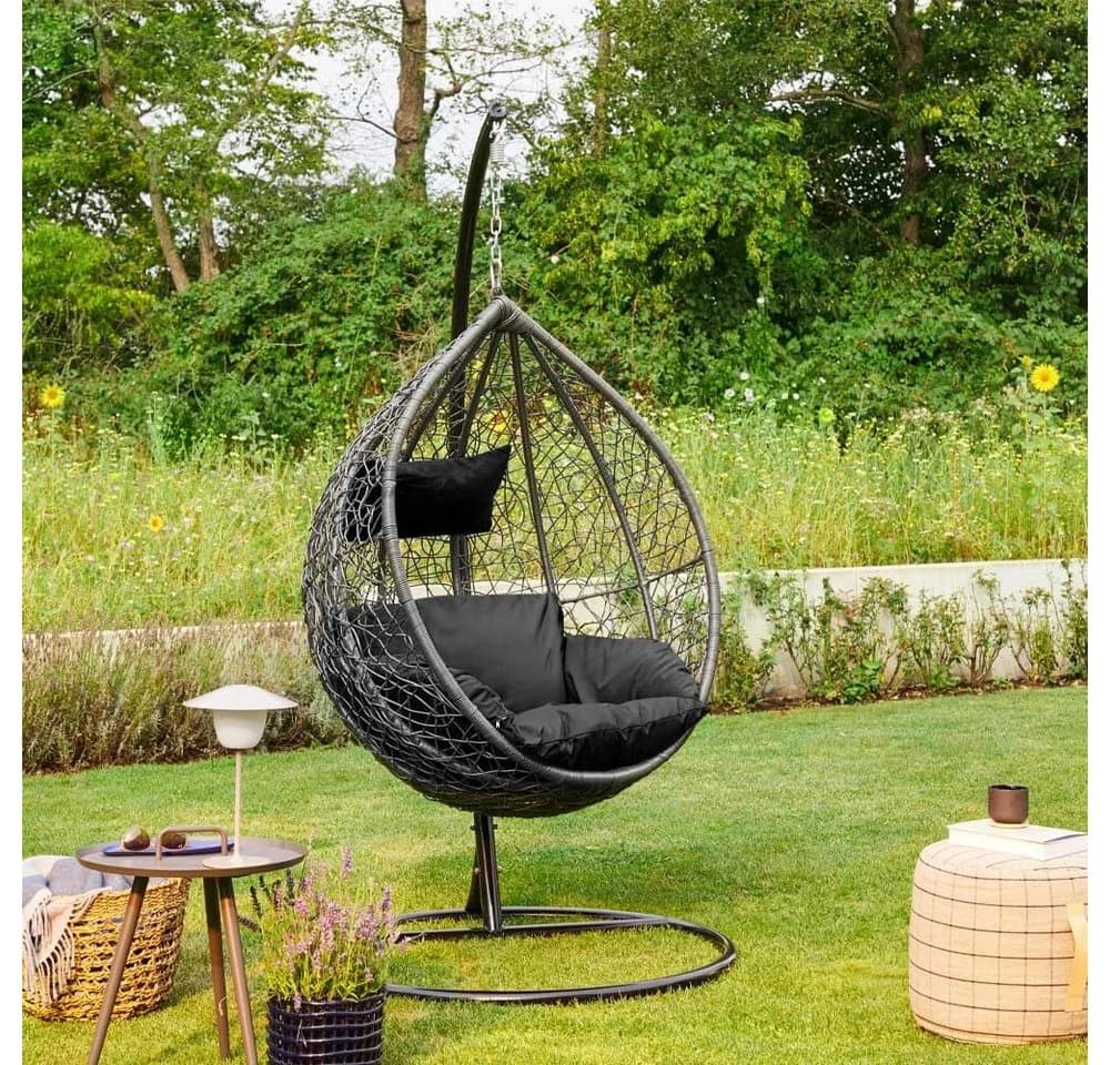 HOME DELUXE Hängesessel CIELO Polyrattan Outdoor Schwebeliege