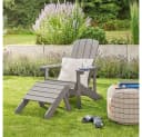 HOME DELUXE Gartenstuhl FAREA Adirondack Grau mit Hocker Bild 2
