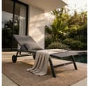 HOME DELUXE Gartenliege NAILEA DELUXE Anthrazit mit Rollen Bild 1