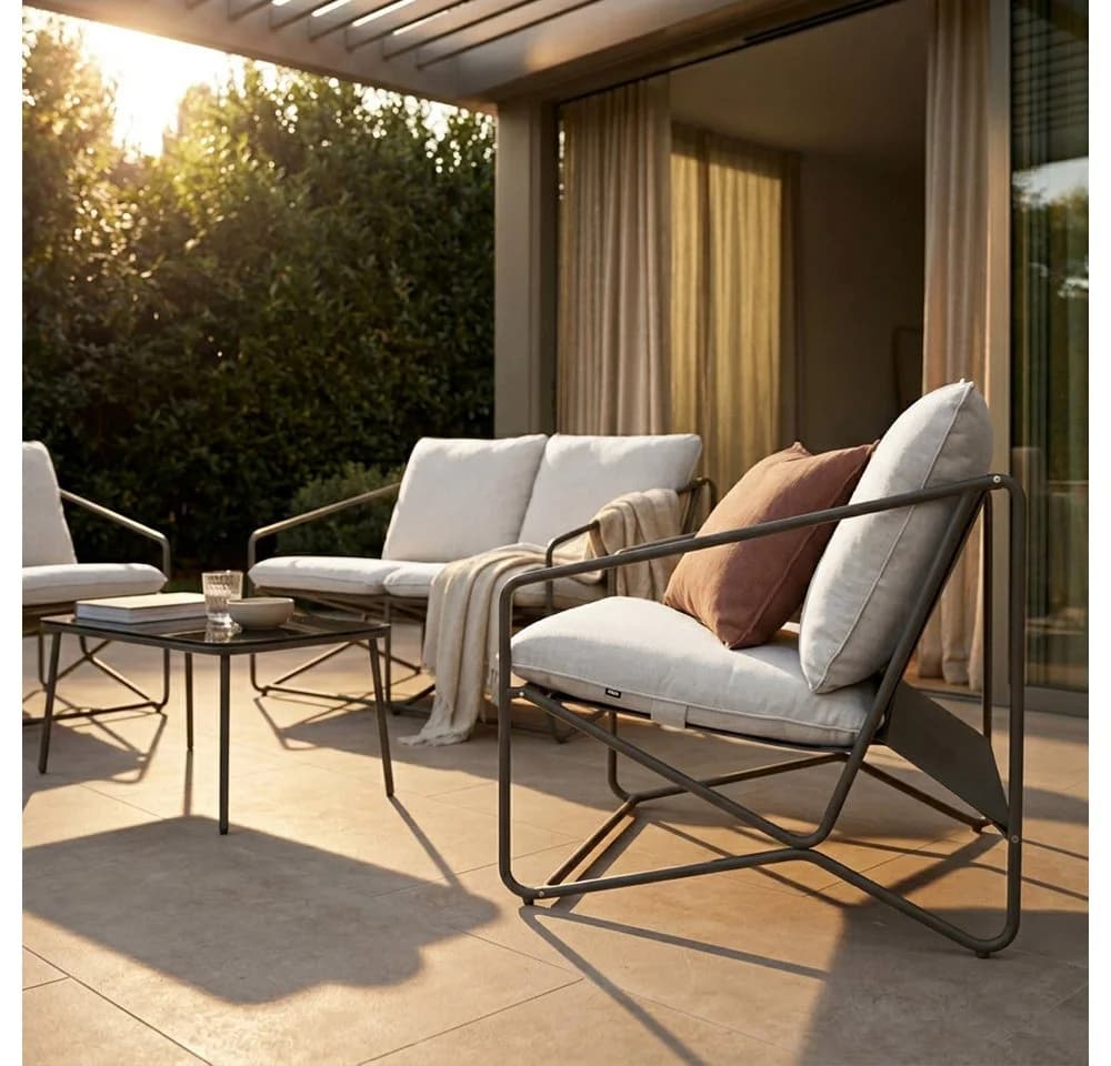 HOME DELUXE Gartenlounge-Set MIRAL 4-tlg. Beige/Grau