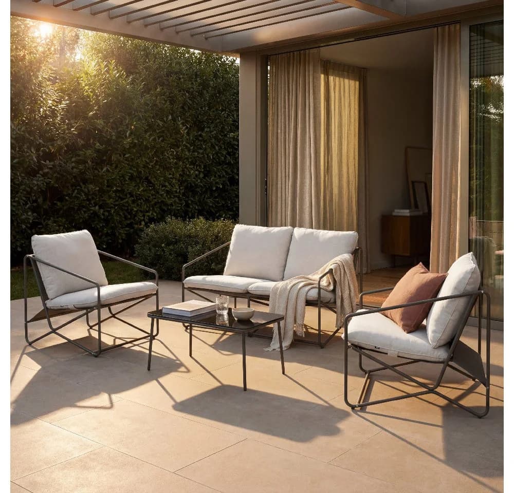 HOME DELUXE Gartenlounge-Set MIRAL 4-tlg. Beige/Grau - Bild 2