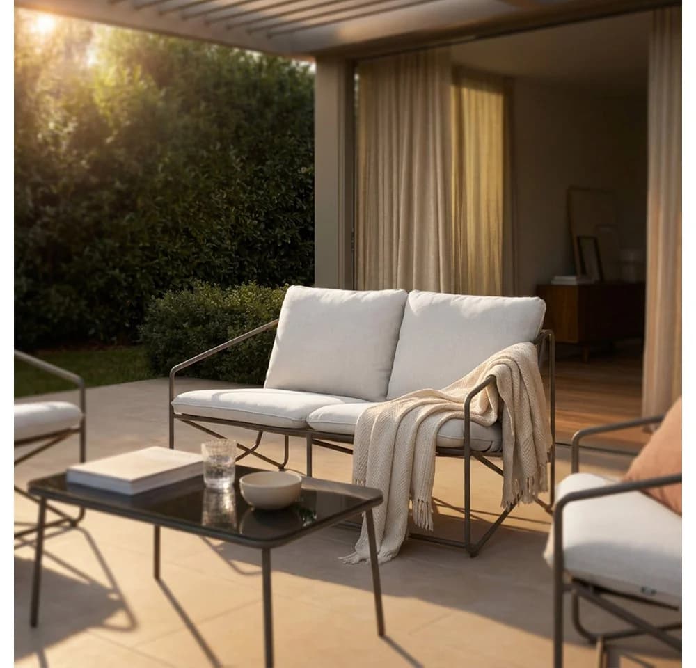 HOME DELUXE Gartenlounge-Set MIRAL 4-tlg. Beige/Grau - Bild 3