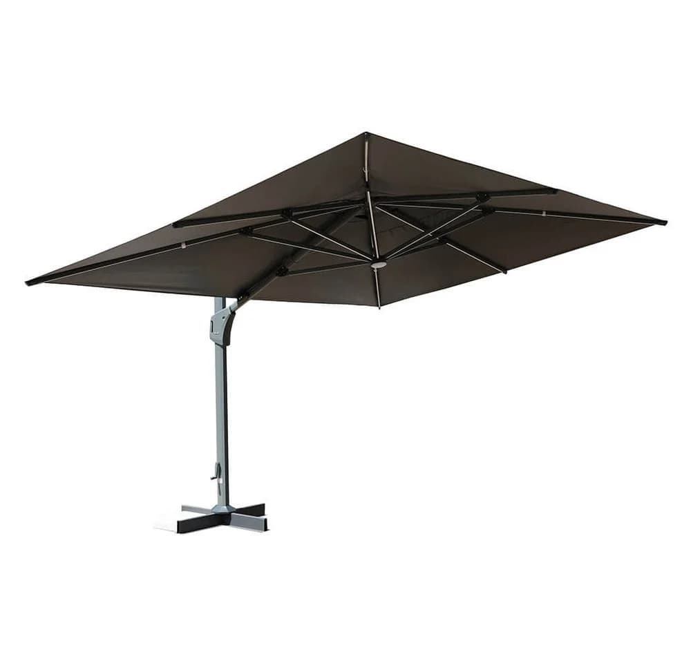 HOME DELUXE LED-Sonnenschirm DIARO Dunkelgrau mit Schirmständer