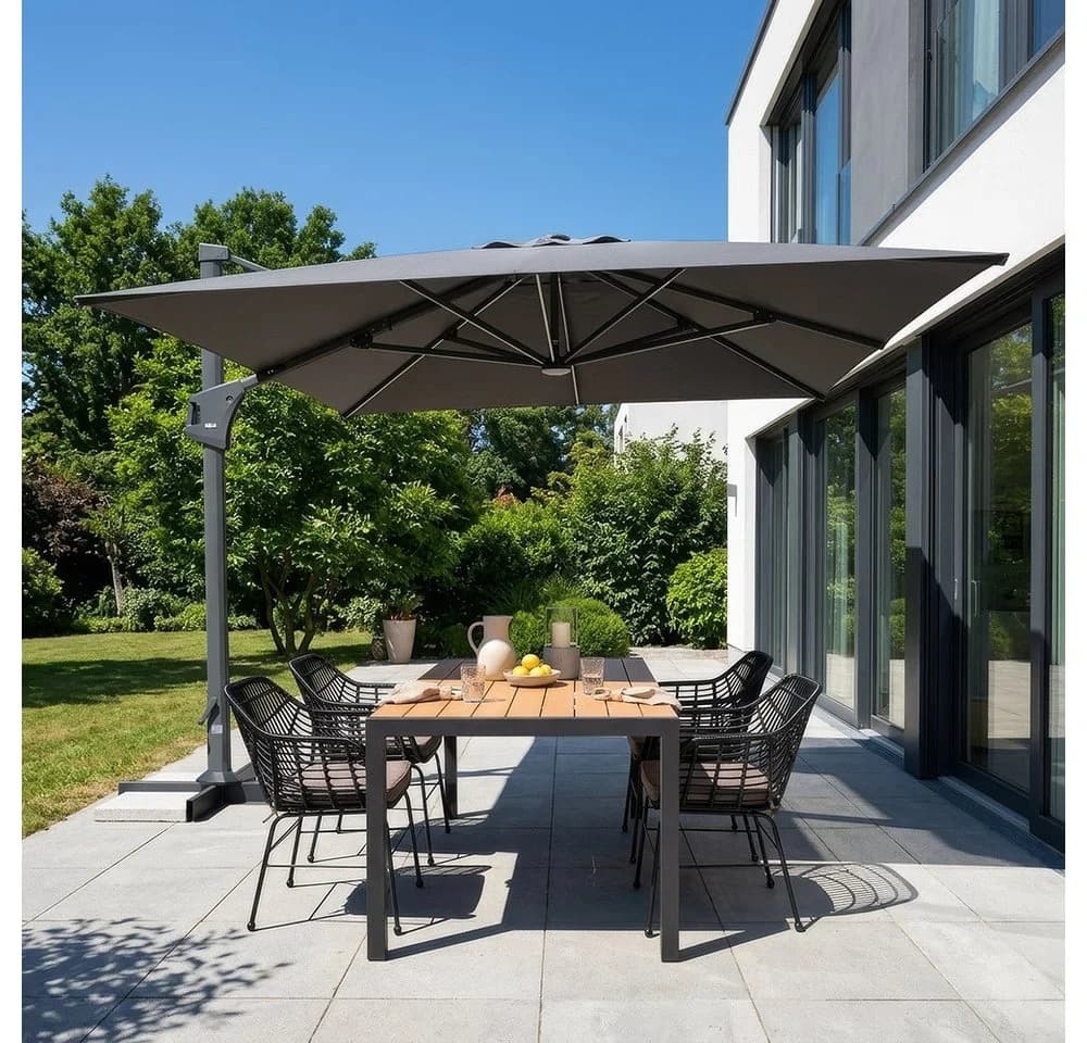 HOME DELUXE LED-Sonnenschirm DIARO Dunkelgrau mit Schirmständer - Bild 2