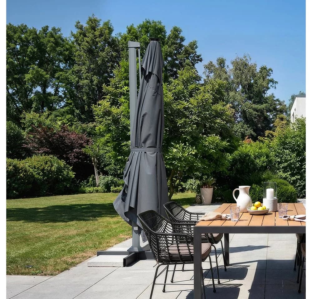 HOME DELUXE LED-Sonnenschirm DIARO Dunkelgrau mit Schirmständer - Bild 3