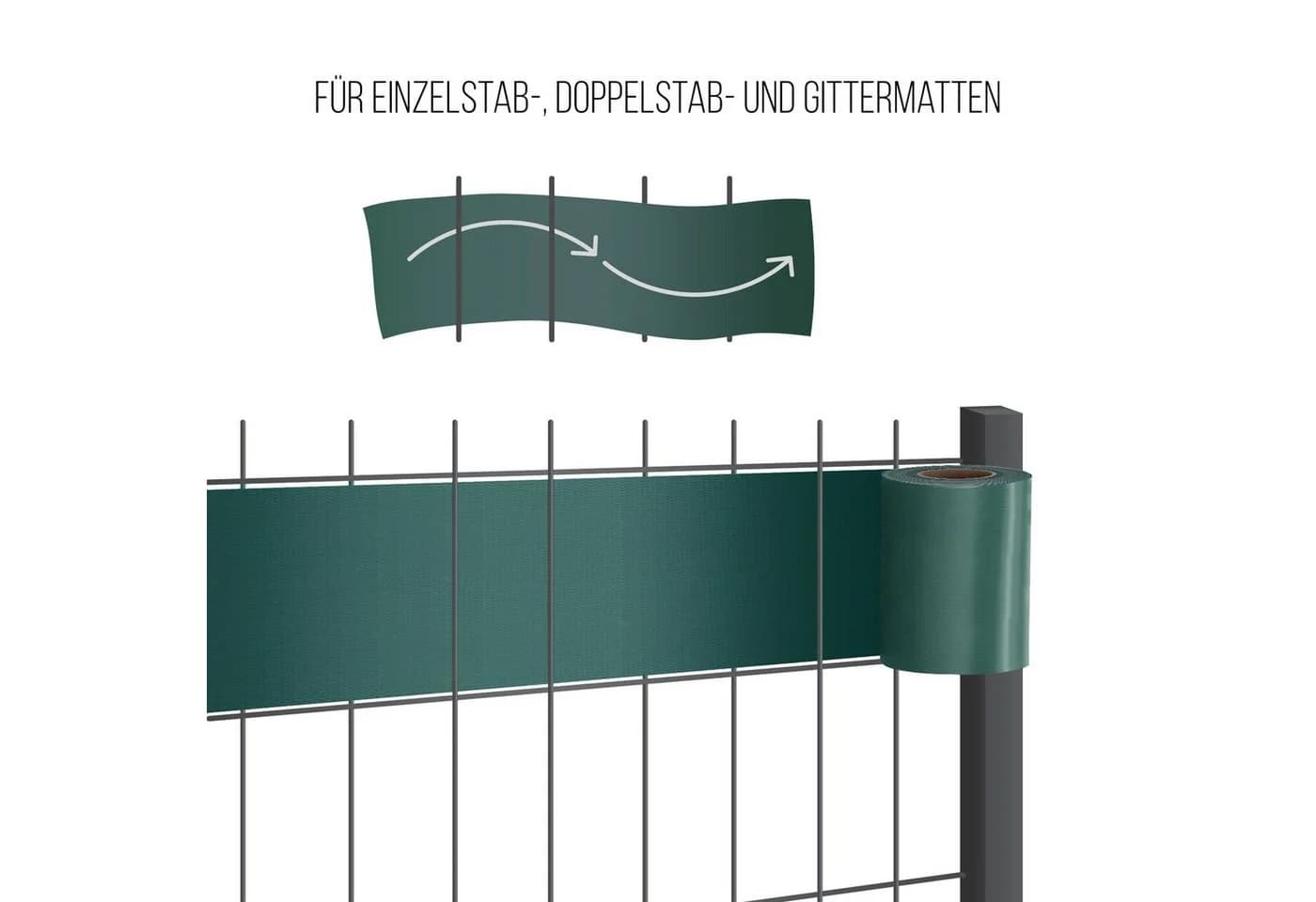 Midori Sichtschutzstreifen PVC Grün 35m Rolle - Bild 5