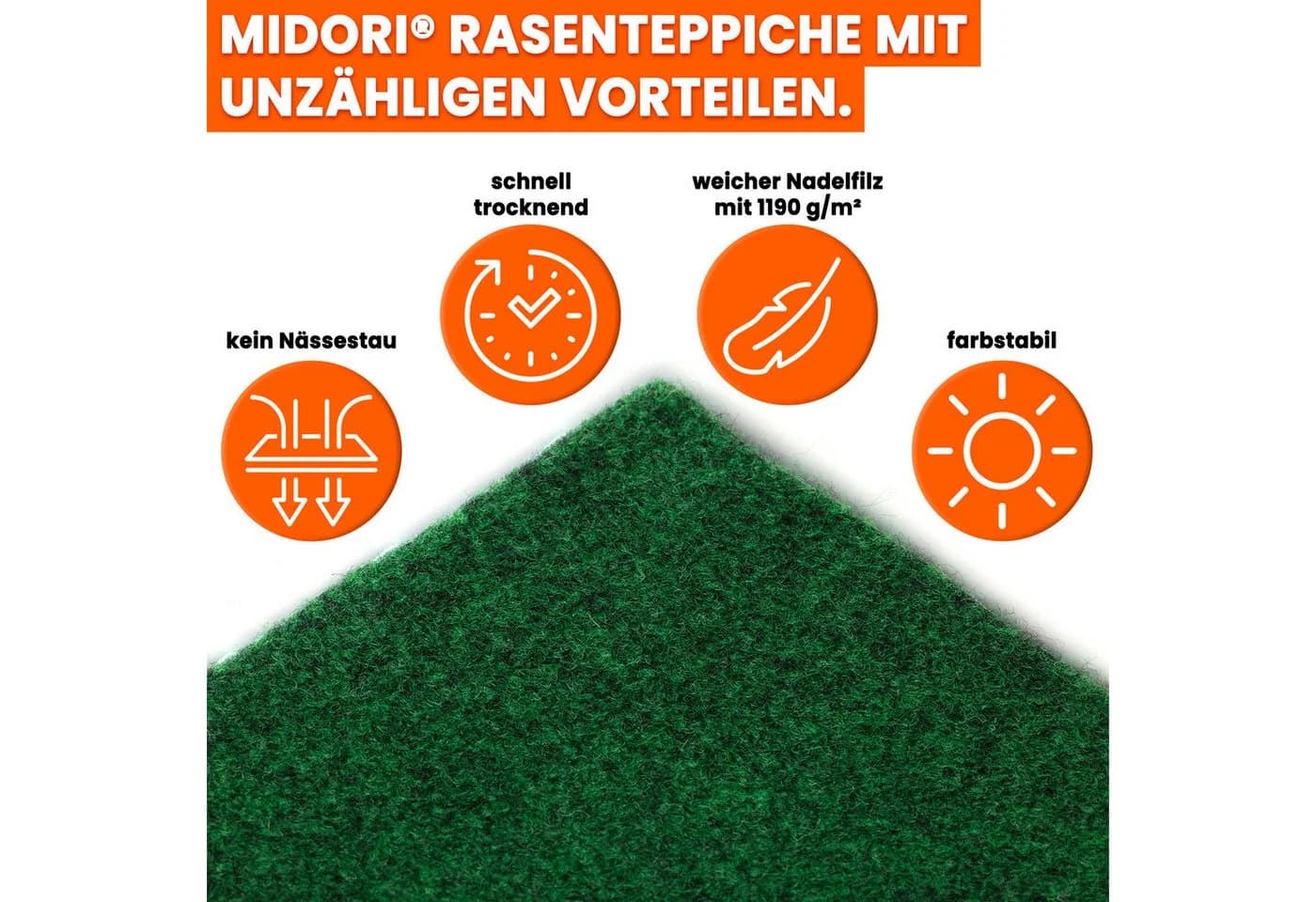 Rasenteppich Kunstrasen Grün 100x50 cm Outdoor