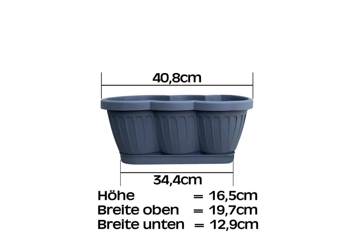 BURI Blumenkasten 40cm Anthrazit mit Bewässerung - Bild 4
