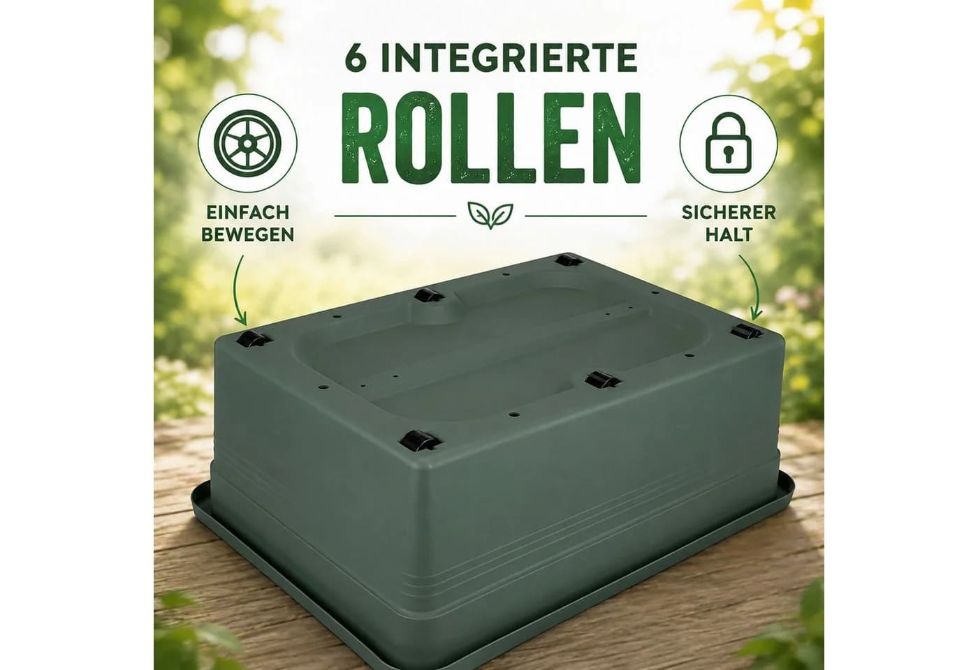 Hossi's Wholesale Pflanzkübel Grün mit Rollen - Bild 4