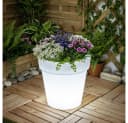 etc-shop Solar LED Blumenkübel weiß mit Leuchte Bild 4