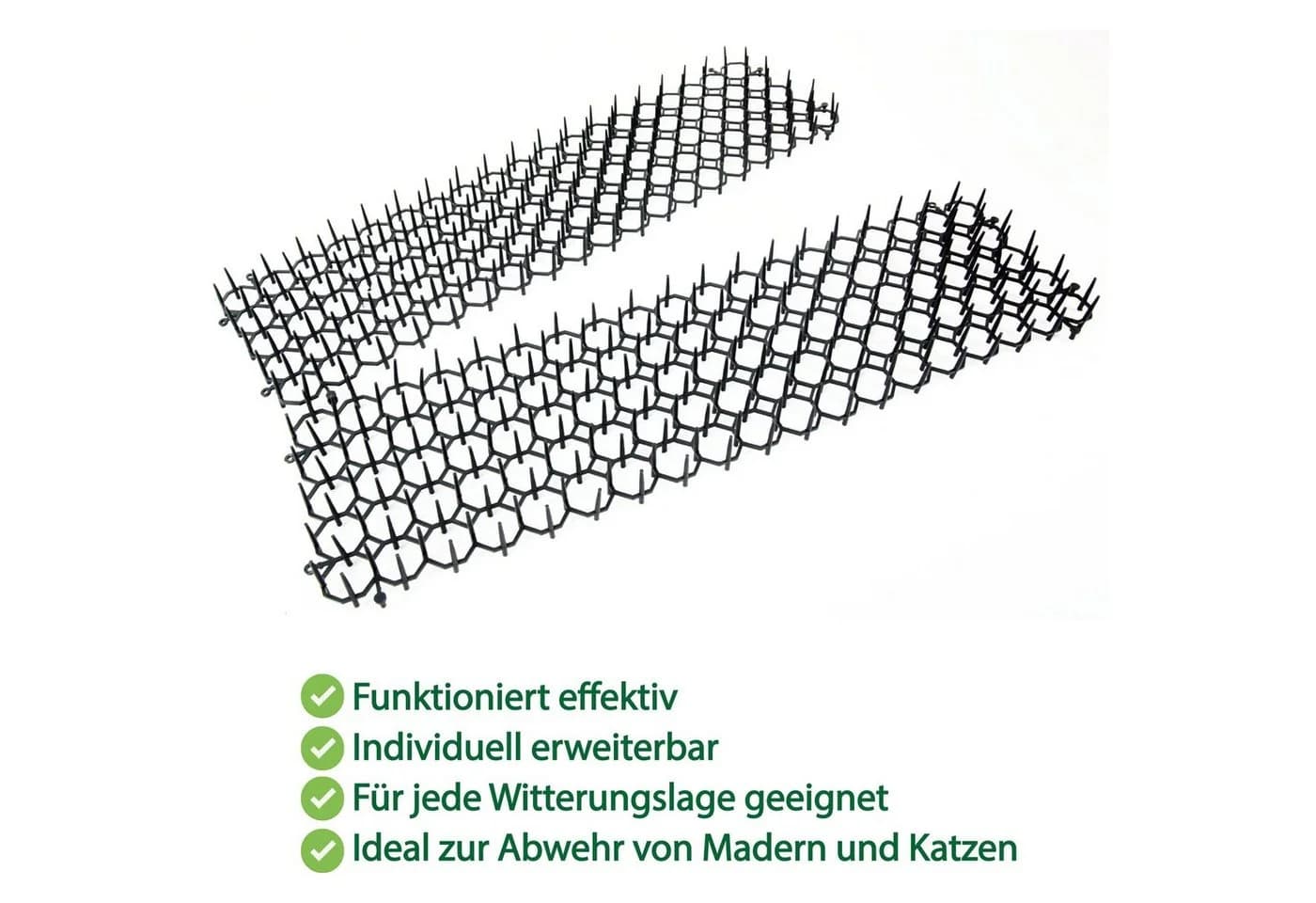 Bestlivings Dornengitter Tier Barriere 50x13x3 cm, 6-St., 50x13x3cm (LxBxH) Katzen und Marder Schutz - Übersteigschutz Outdoor