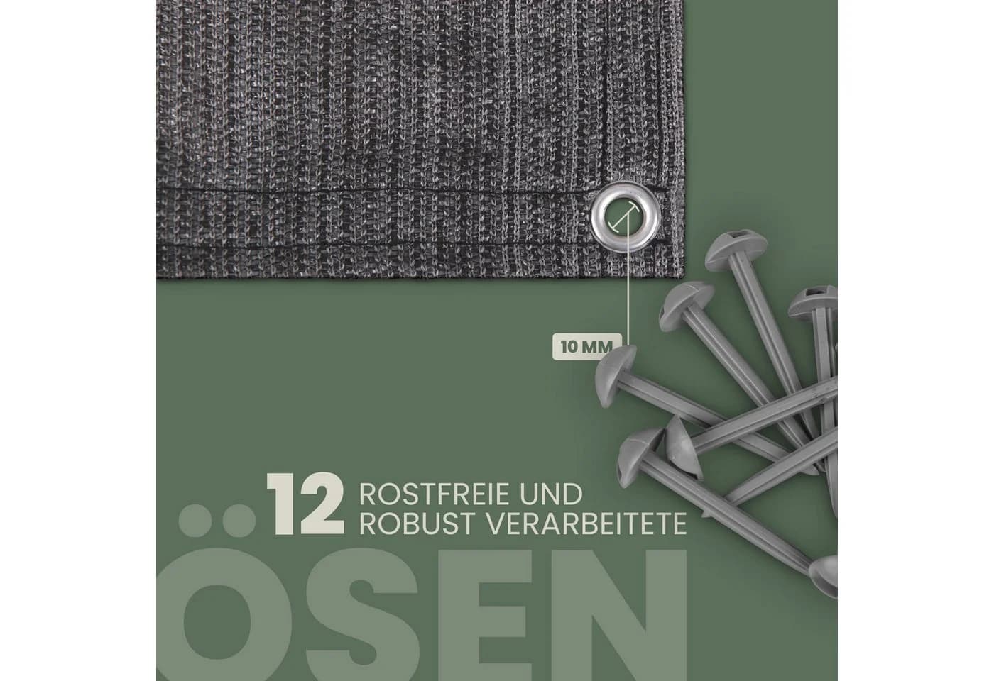 Bestlivings Zeltteppich HDPE Grau Outdoor Camping - Bild 4