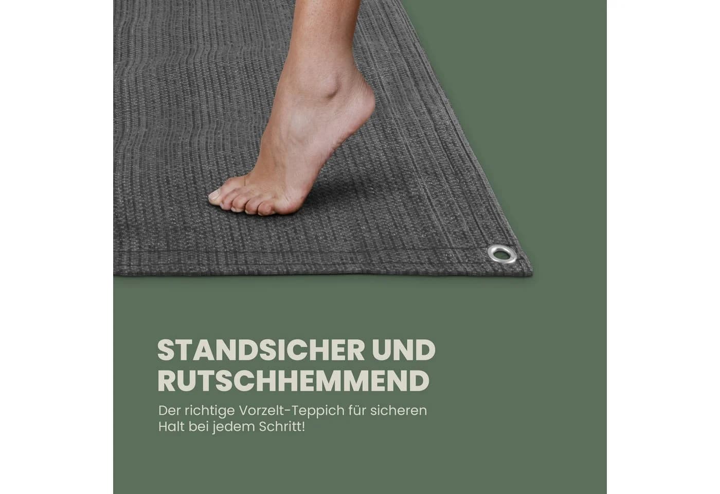 Bestlivings Zeltteppich HDPE Grau Outdoor Camping - Bild 5