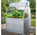 Powertec Garden Hochbeet mit Dach silber Metall Frühbeet Bild 1