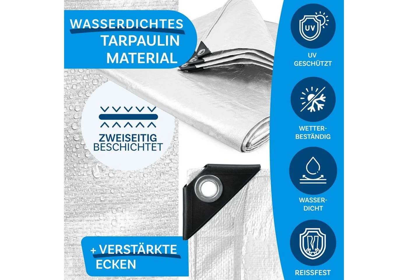 casa pura Schutzplane extrem reißfest 240 g/m², Wasserdicht, Weiß